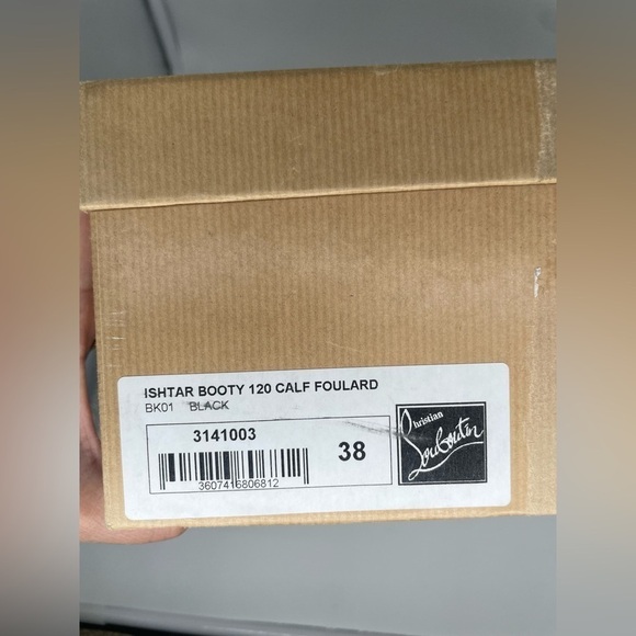 Christian Louboutin Ishtar Black Leather Mid Calf Pointed Stiletto Heels Boots - Picture 11 of 14